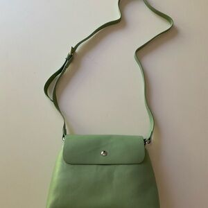 NEW Soft Faux Leather Flap Purse Saddle Bag Crossbody Shoulder Sage Green
